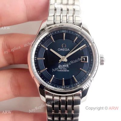 (VS Factory) Swiss Grade Omega De Ville Hour Vision 8500 Watch Stainless Steel Dark Blue Face